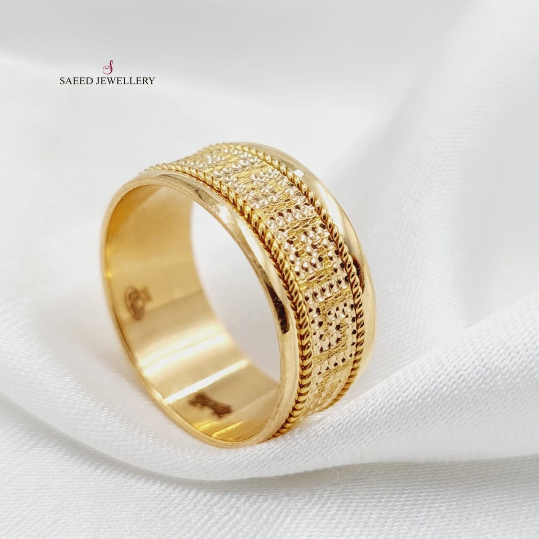21K Gold CNC Virna Wedding Ring by Saeed Jewelry - Image 9