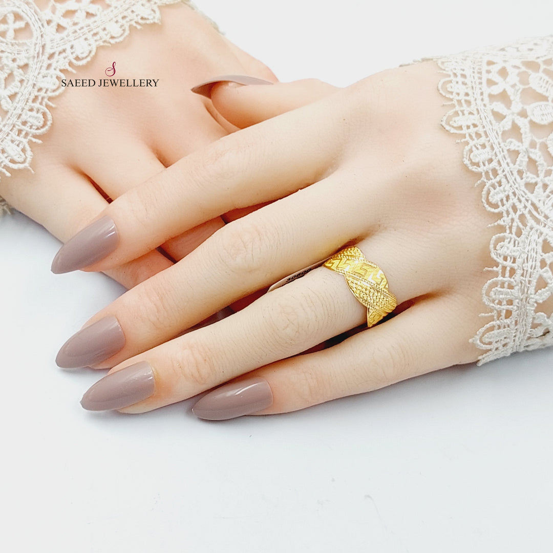 21K Gold CNC Virna Wedding Ring by Saeed Jewelry - Image 6