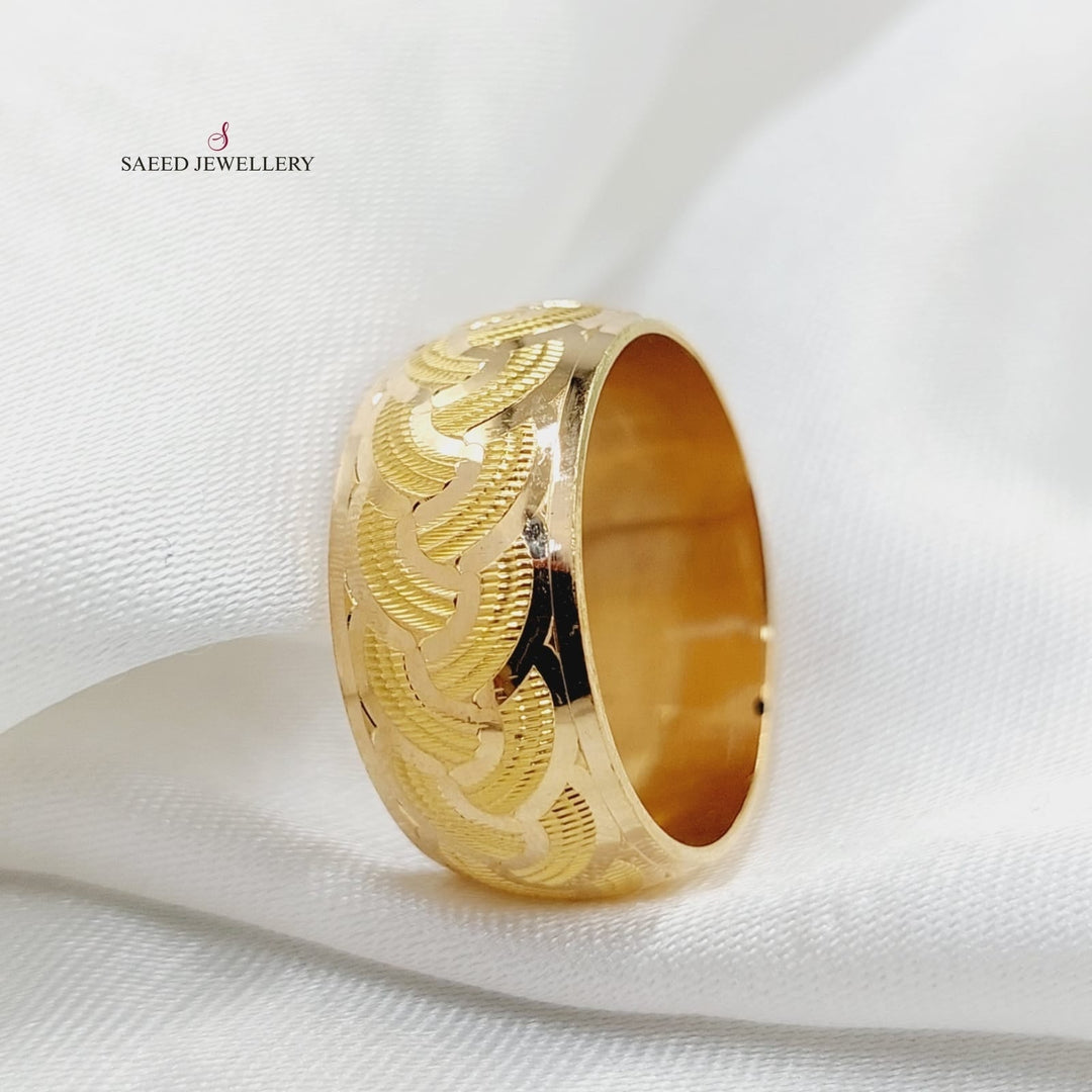 21K Gold CNC Wedding Ring by Saeed Jewelry - Image 4