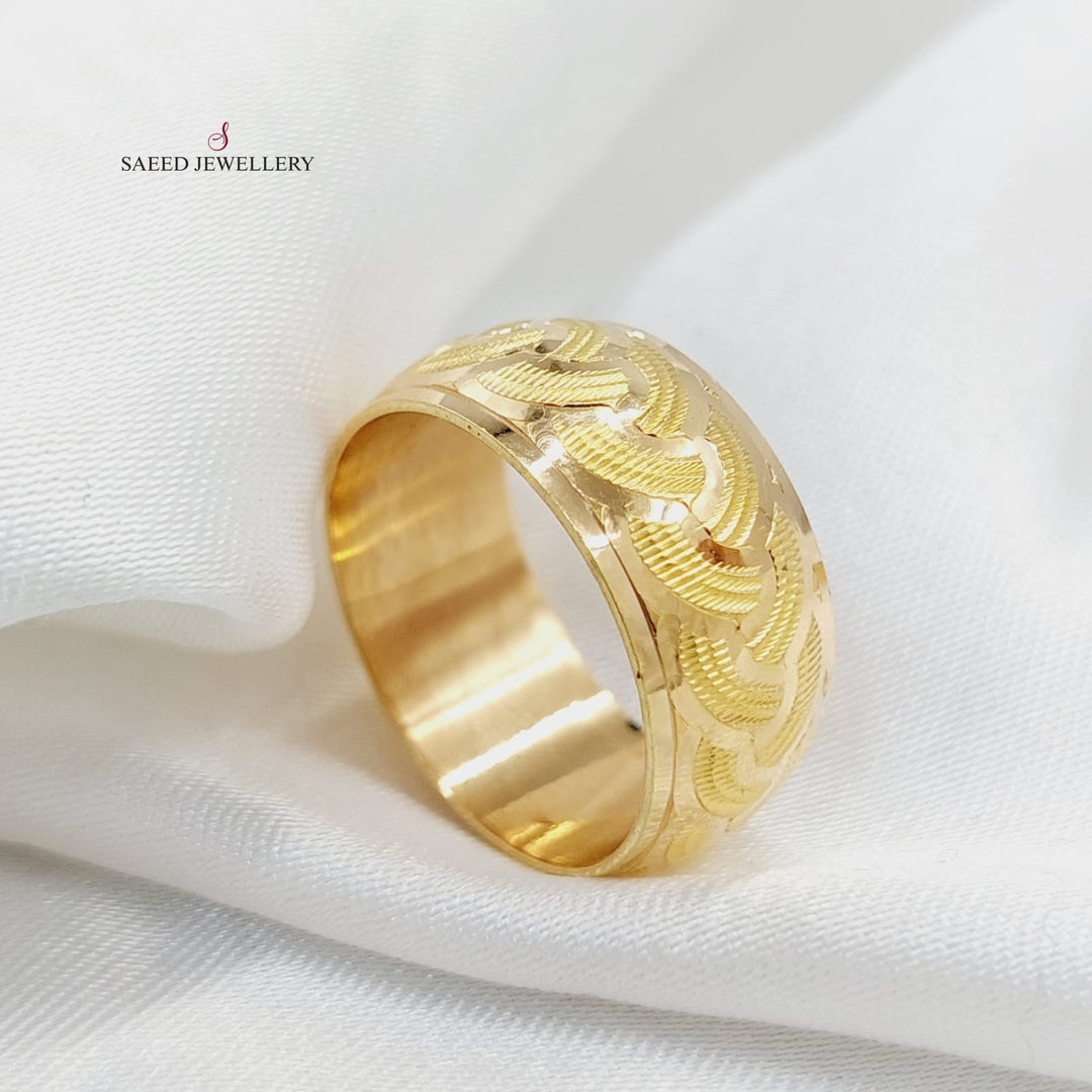 21K Gold CNC Wedding Ring by Saeed Jewelry - Image 1