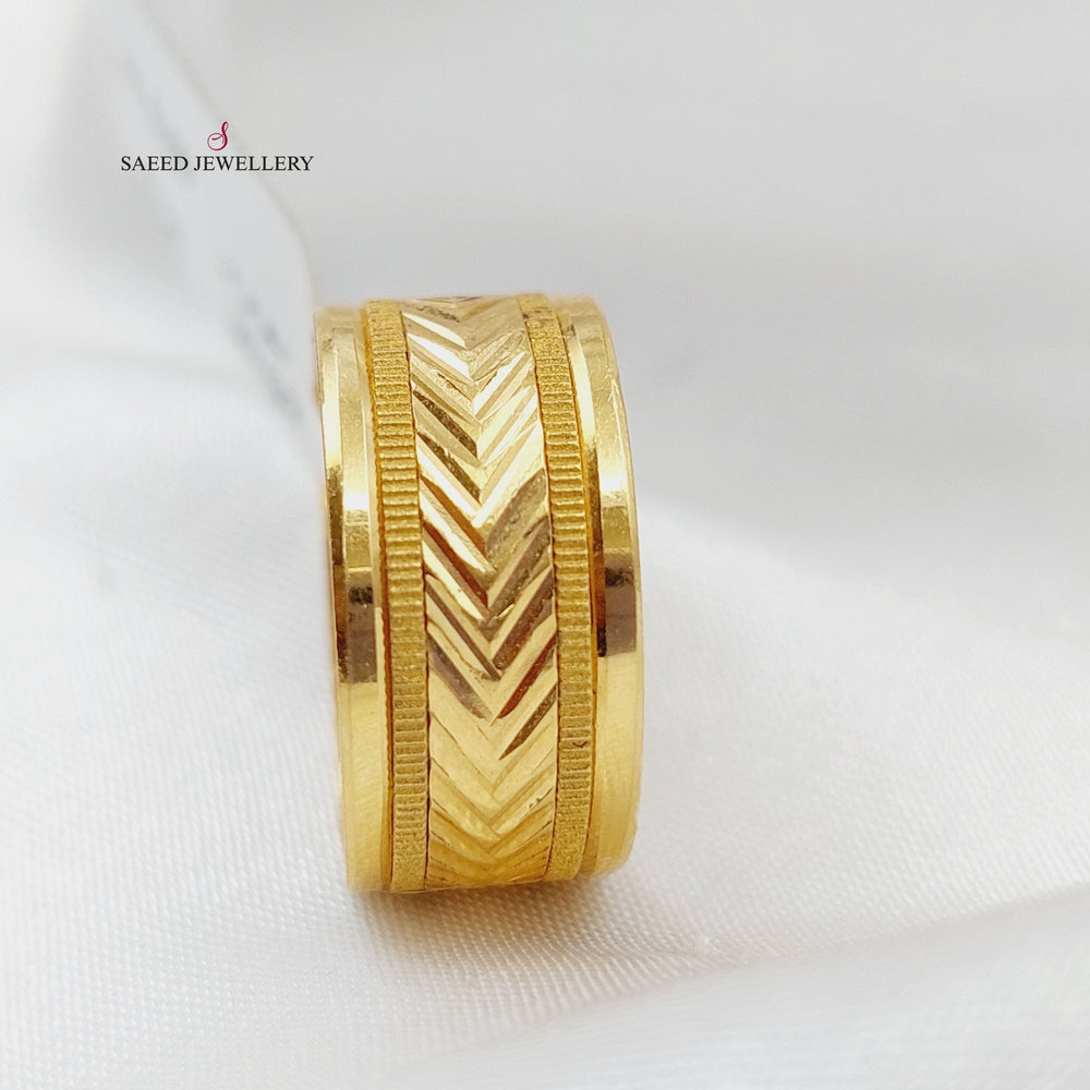 21K Gold CNC Wedding Ring by Saeed Jewelry - Image 2