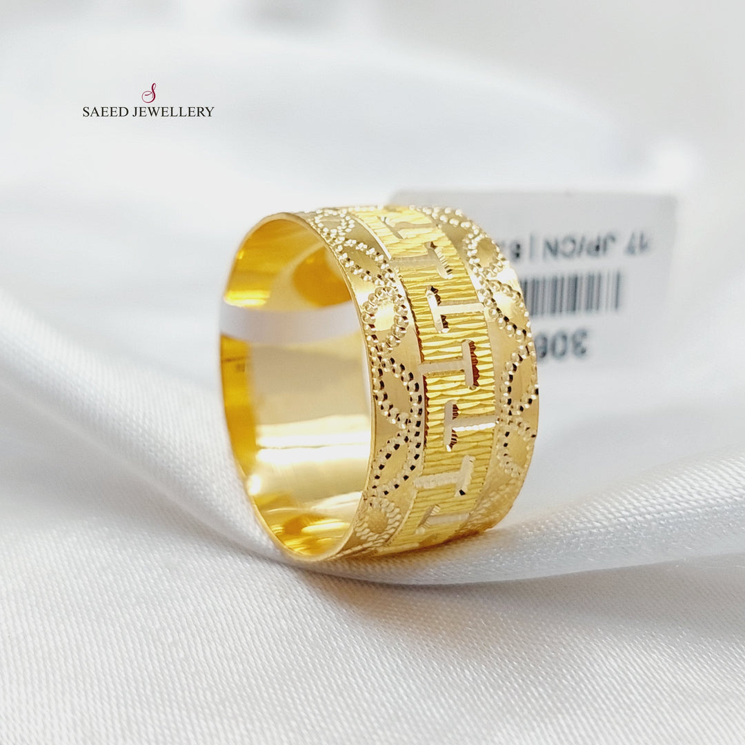 21K Gold CNC Wide Wedding Ring by Saeed Jewelry - Image 4