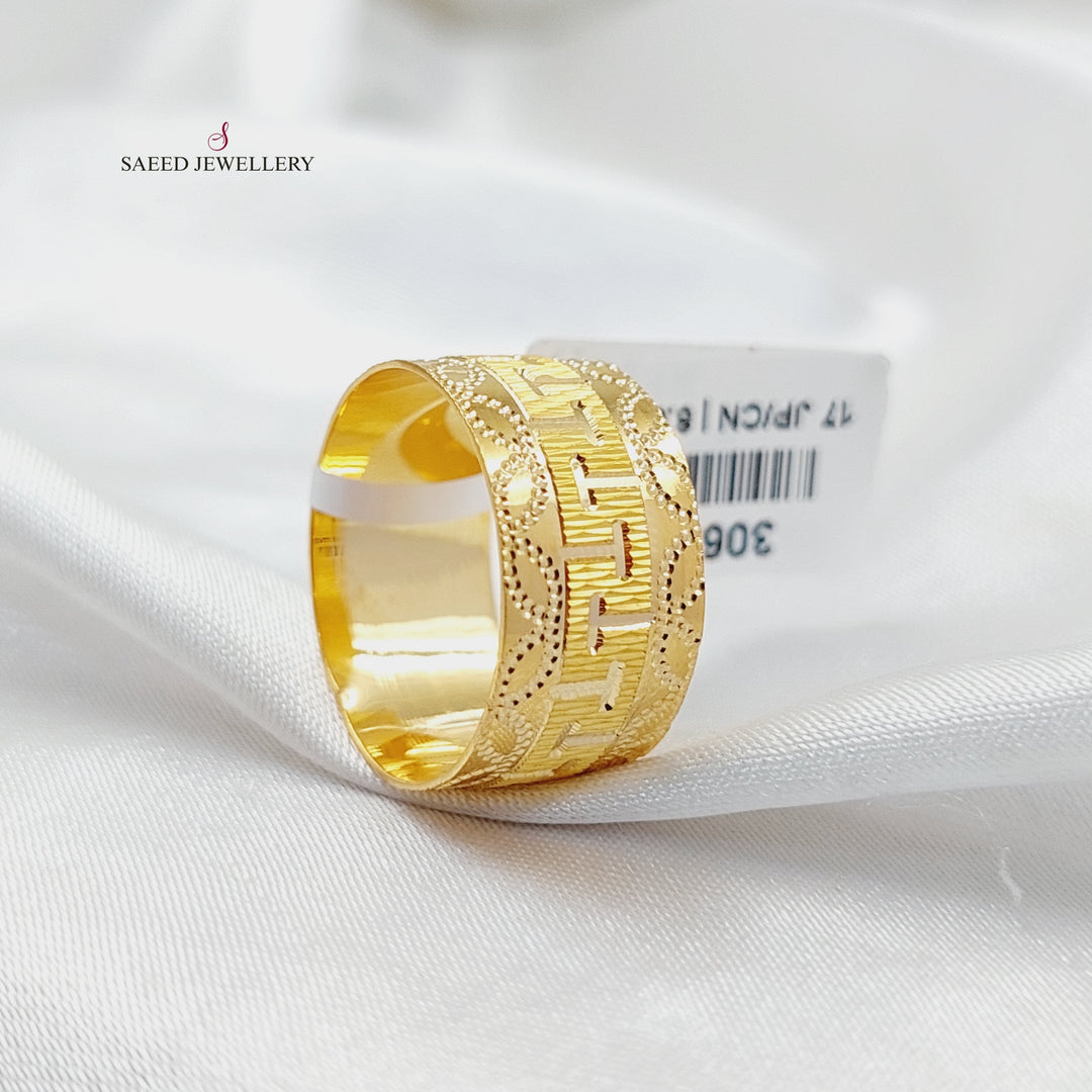 21K Gold CNC Wide Wedding Ring by Saeed Jewelry - Image 5