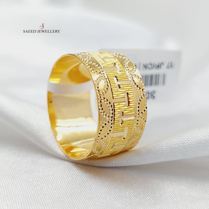 21K Gold CNC Wide Wedding Ring by Saeed Jewelry - Image 6