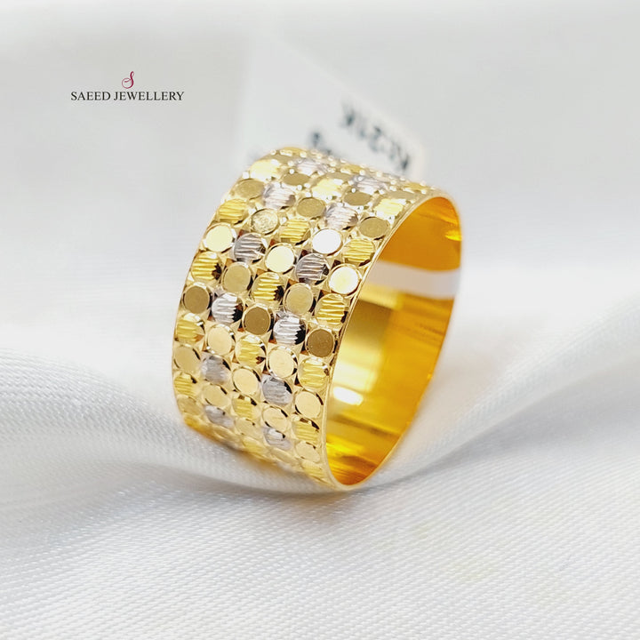 21K Gold CNC Wide Wedding Ring by Saeed Jewelry - Image 3