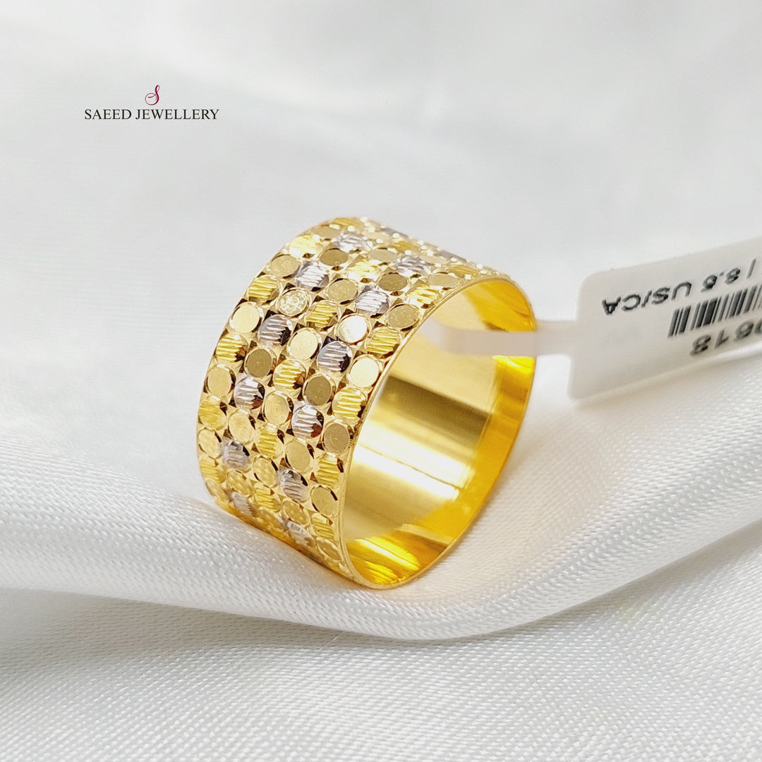 21K Gold CNC Wide Wedding Ring by Saeed Jewelry - Image 4