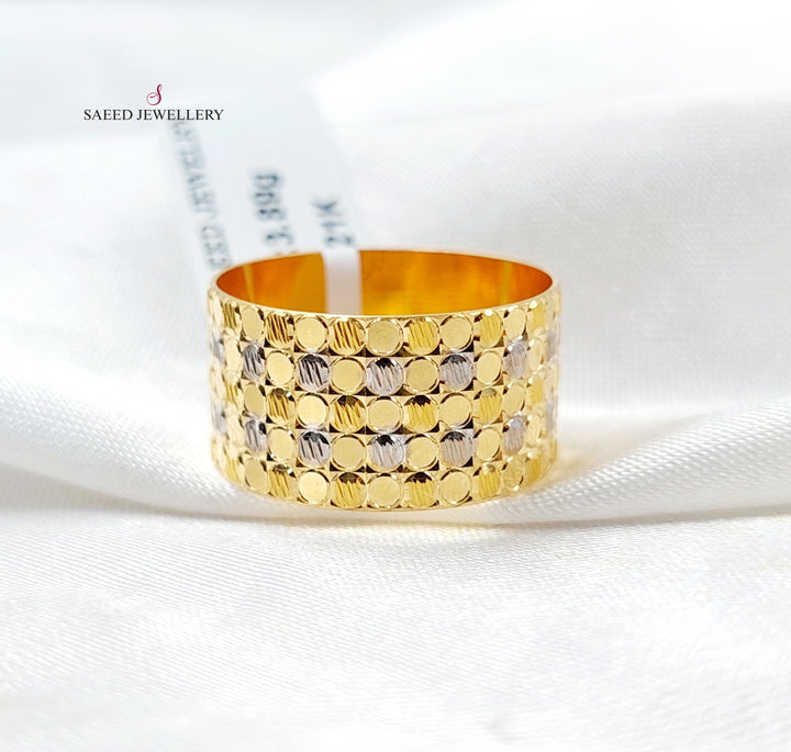 21K Gold CNC Wide Wedding Ring by Saeed Jewelry - Image 5