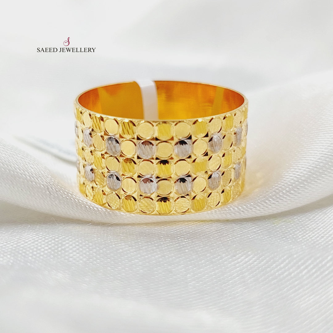 21K Gold CNC Wide Wedding Ring by Saeed Jewelry - Image 1