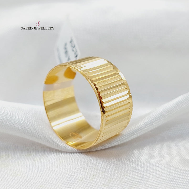 21K Gold CNC Wide Wedding Ring by Saeed Jewelry - Image 4