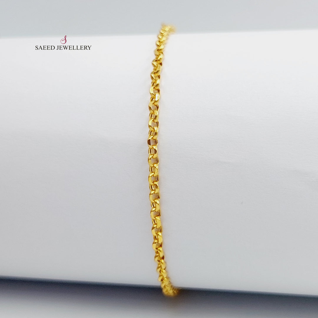 21K Gold Cable Bracelet by Saeed Jewelry - Image 3