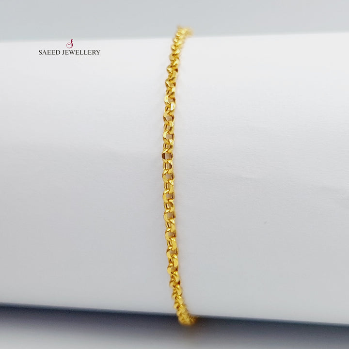 21K Gold Cable Bracelet by Saeed Jewelry - Image 3