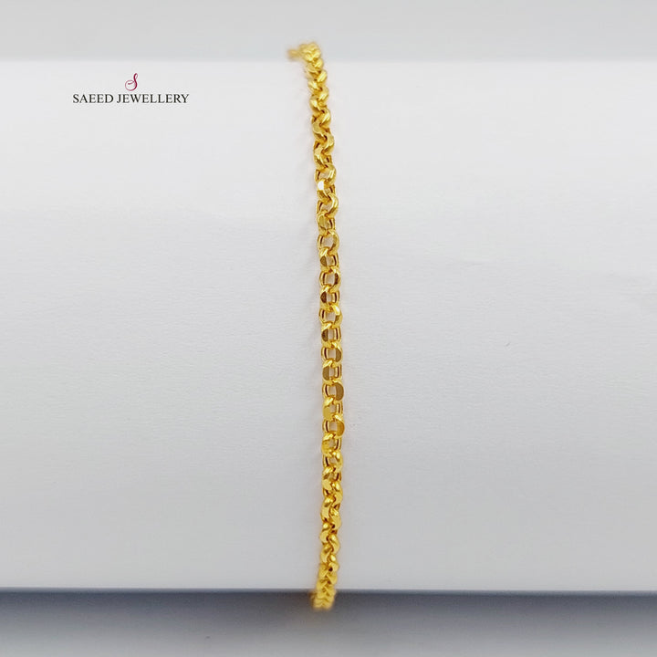 21K Gold Cable Bracelet by Saeed Jewelry - Image 5