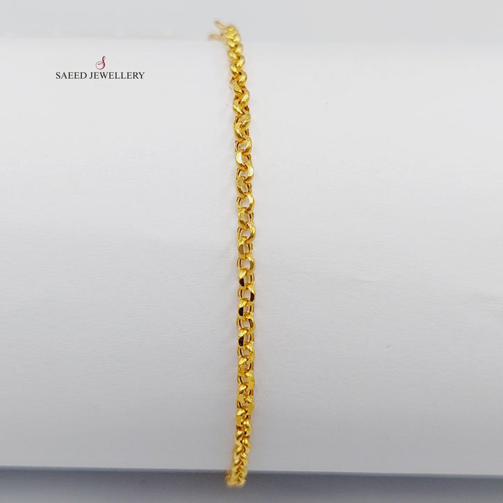 21K Gold Cable Bracelet by Saeed Jewelry - Image 11