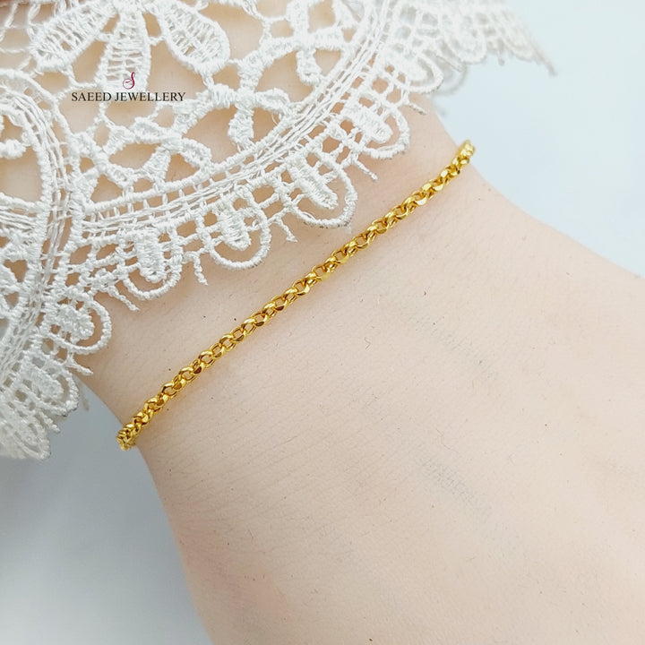 21K Gold Cable Bracelet by Saeed Jewelry - Image 1