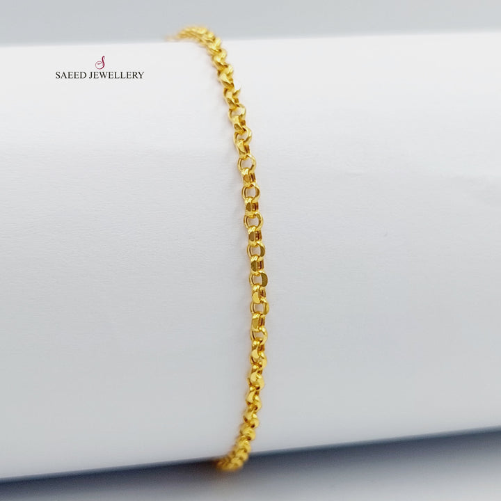 21K Gold Cable Bracelet by Saeed Jewelry - Image 4