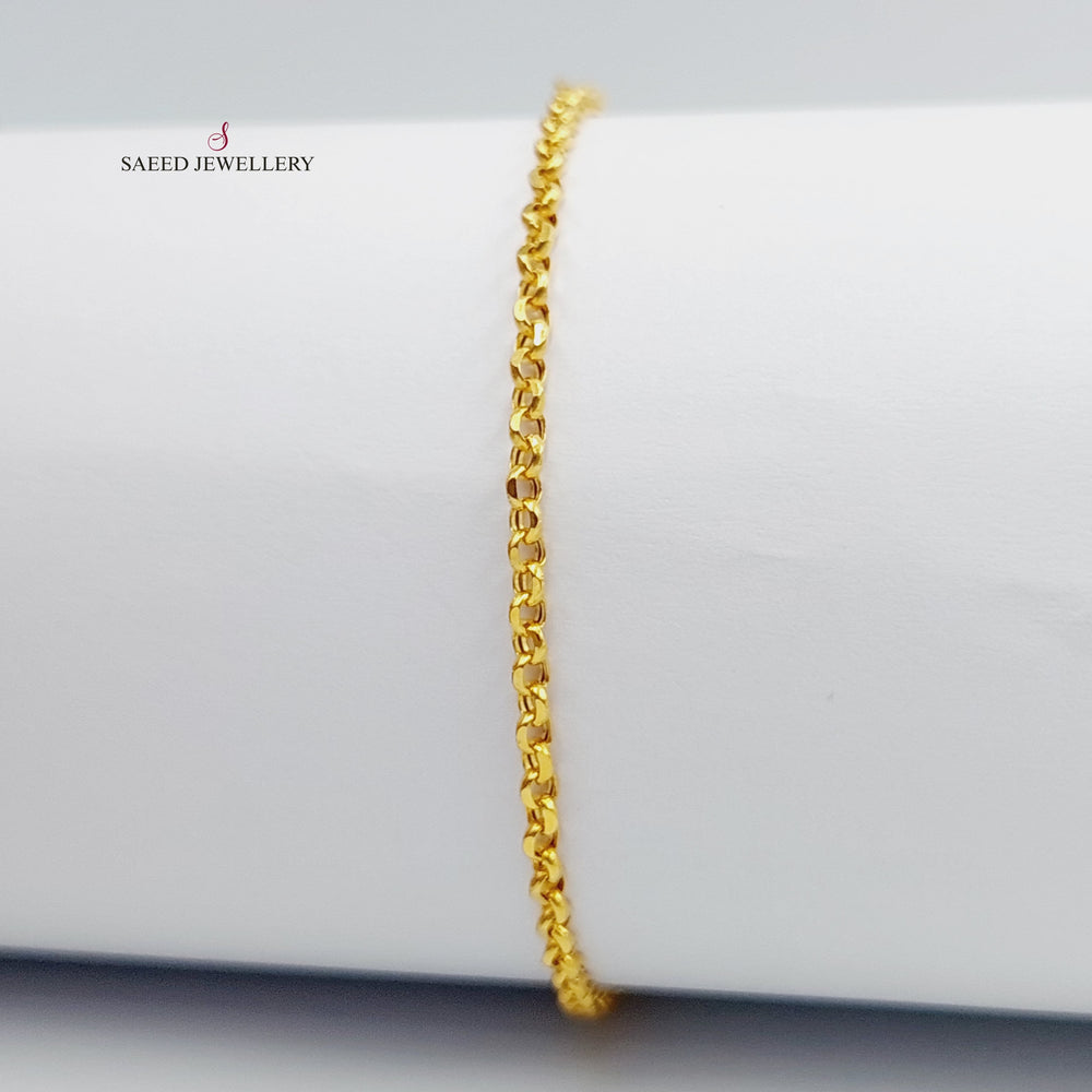 21K Gold Cable Bracelet by Saeed Jewelry - Image 2