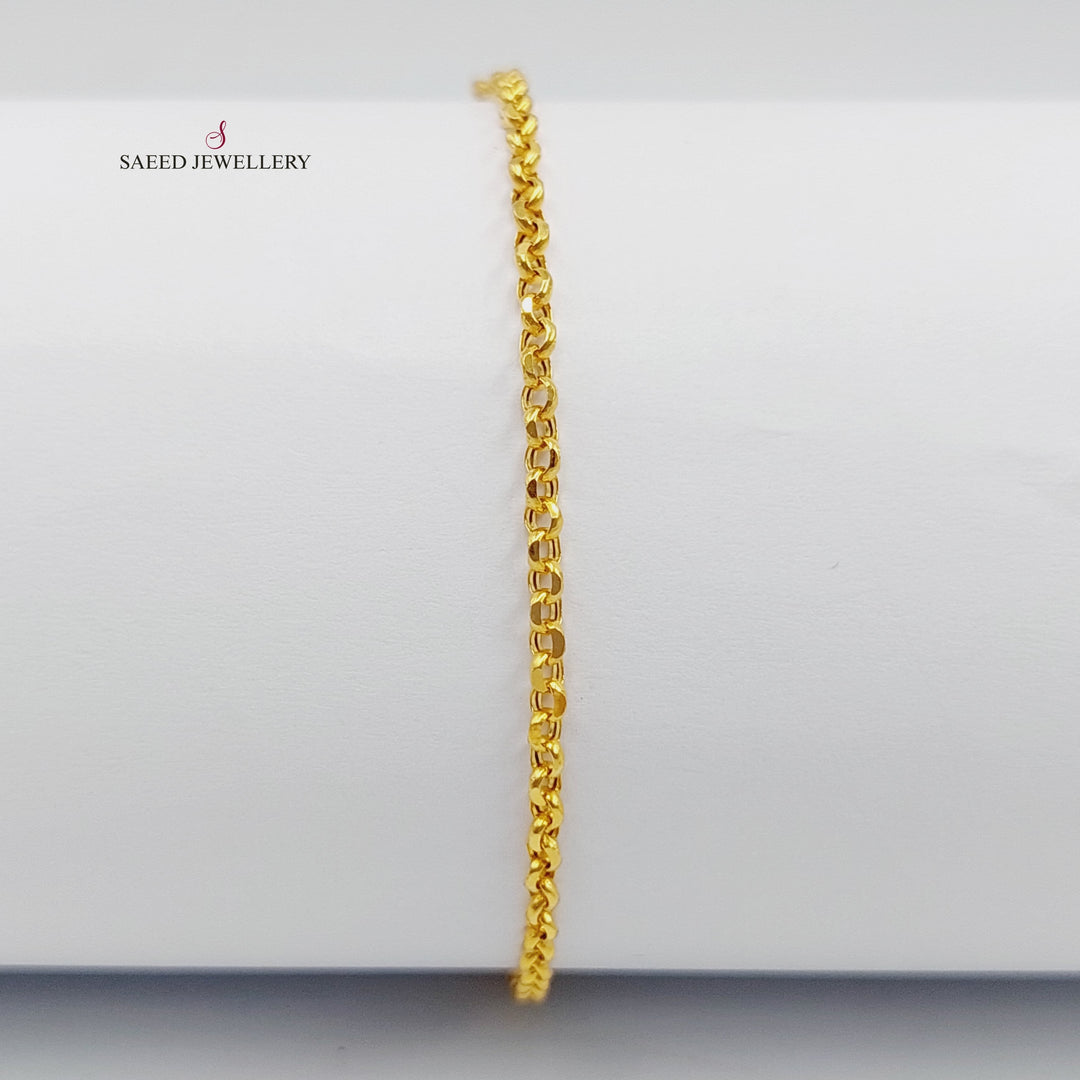 21K Gold Cable Bracelet by Saeed Jewelry - Image 4