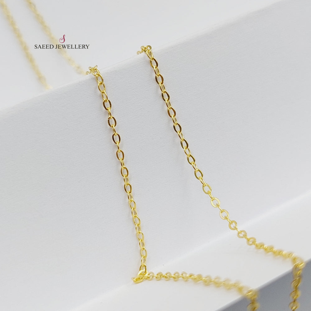 Cable Link Chain 45cm Made Of 18K Yellow Gold by Saeed Jewelry-29650