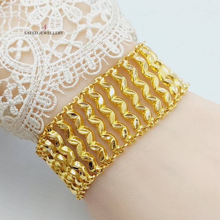 21K Gold Carpet Bracelet by Saeed Jewelry - Image 2
