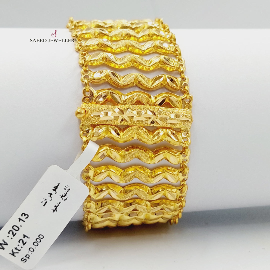 21K Gold Carpet Bracelet by Saeed Jewelry - Image 3