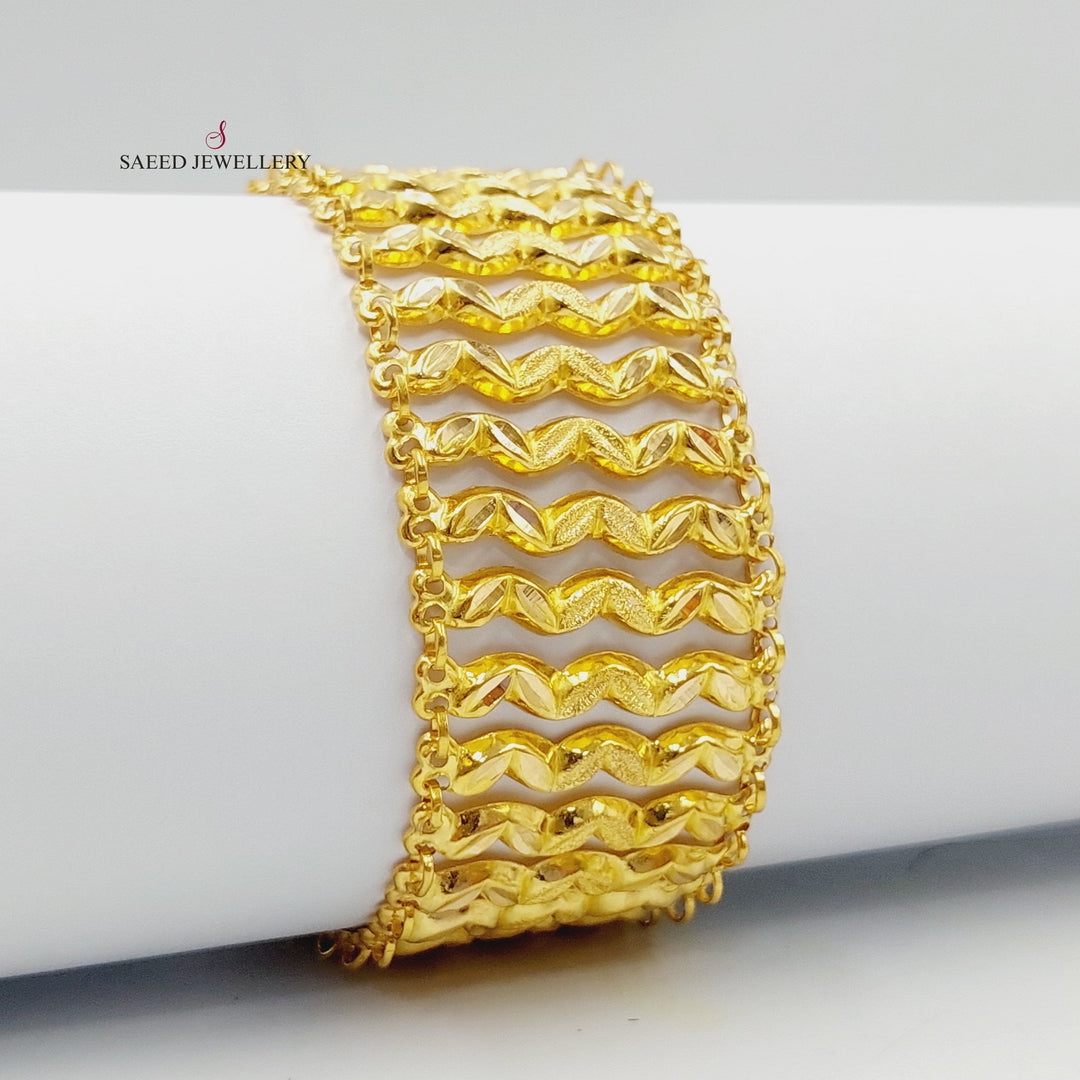 21K Gold Carpet Bracelet by Saeed Jewelry - Image 4