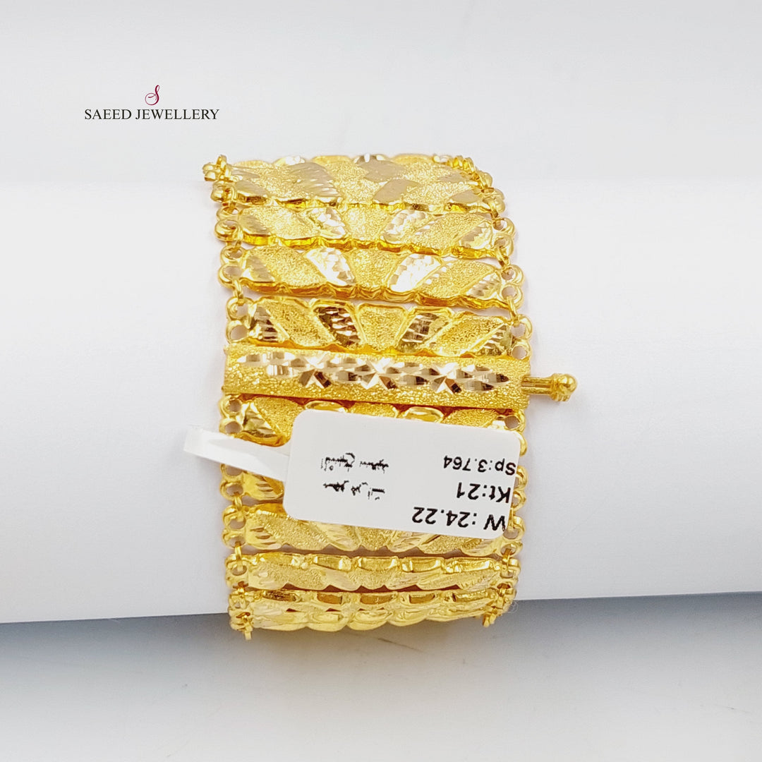 21K Gold Carpet Bracelet by Saeed Jewelry - Image 3