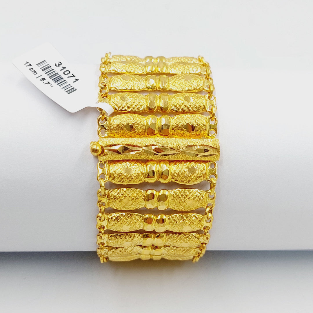 21K Gold Carpet Bracelet by Saeed Jewelry - Image 3