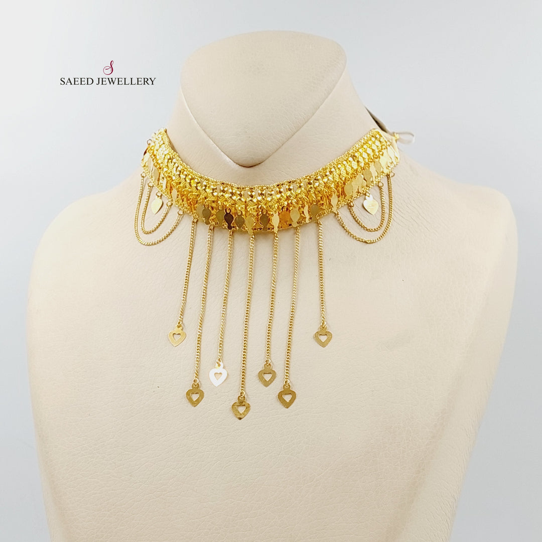 21K Gold Fancy Choker Necklace by Saeed Jewelry - Image 6