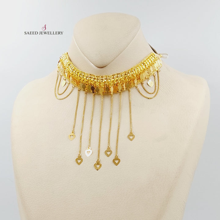 21K Gold Fancy Choker Necklace by Saeed Jewelry - Image 6