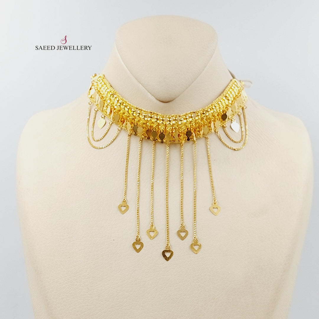 21K Gold Fancy Choker Necklace by Saeed Jewelry - Image 12