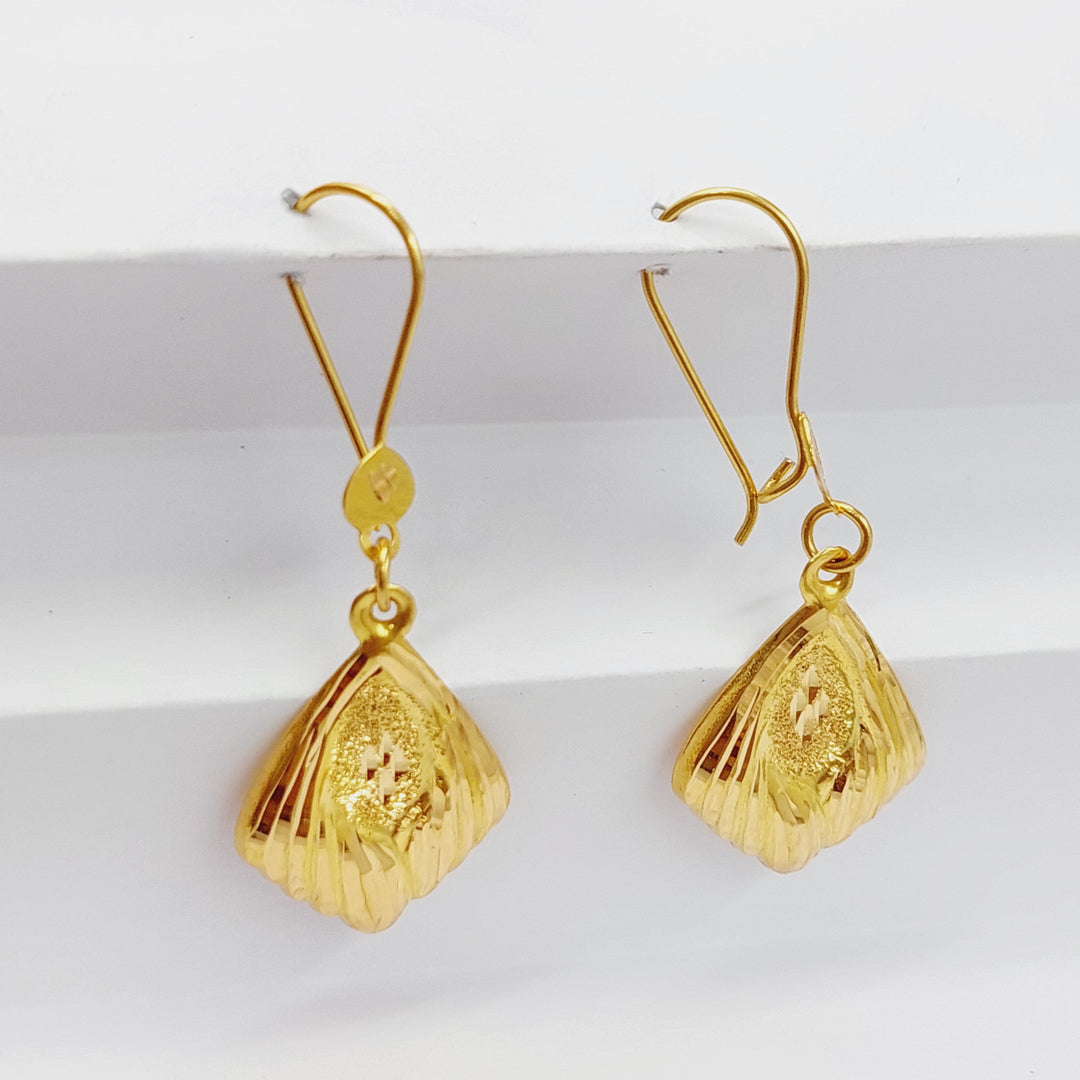 21K Gold Classic Earrings by Saeed Jewelry - Image 4