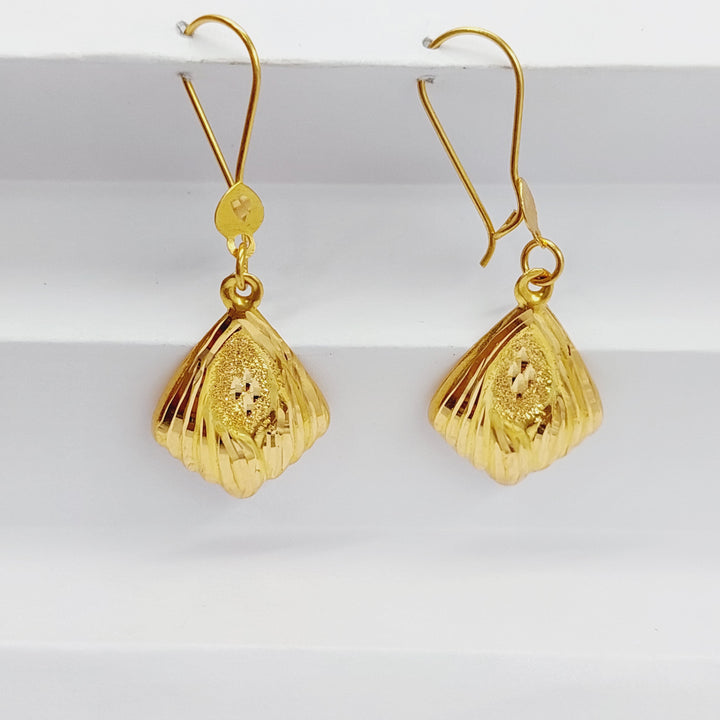 21K Gold Classic Earrings by Saeed Jewelry - Image 1