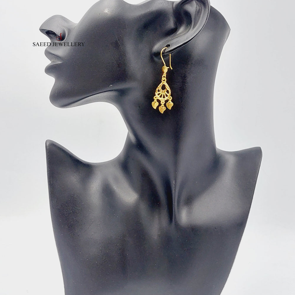 21K Gold Classic Earrings by Saeed Jewelry - Image 2