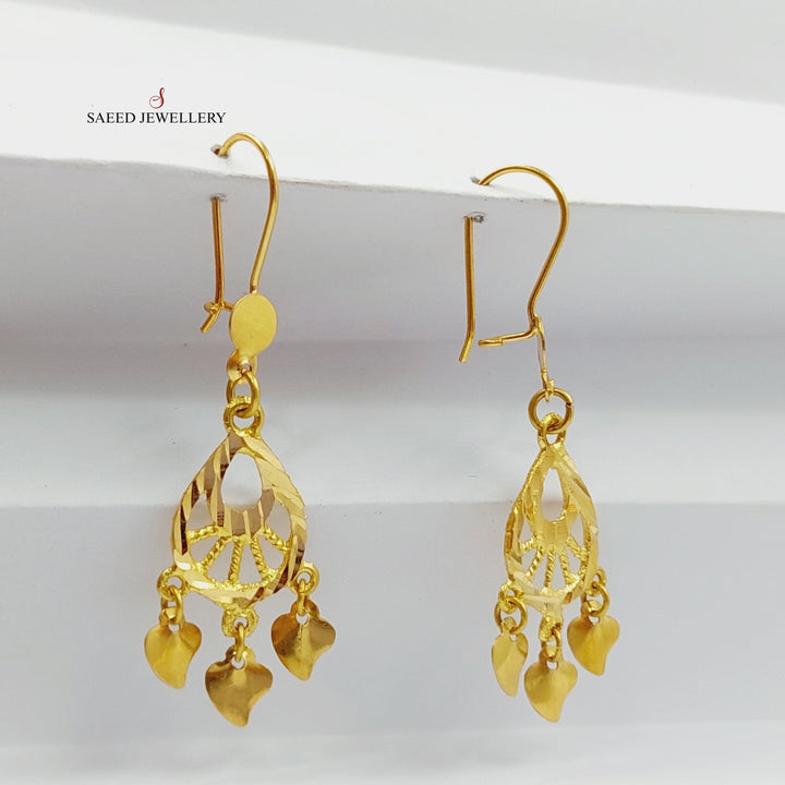 21K Gold Classic Earrings by Saeed Jewelry - Image 4