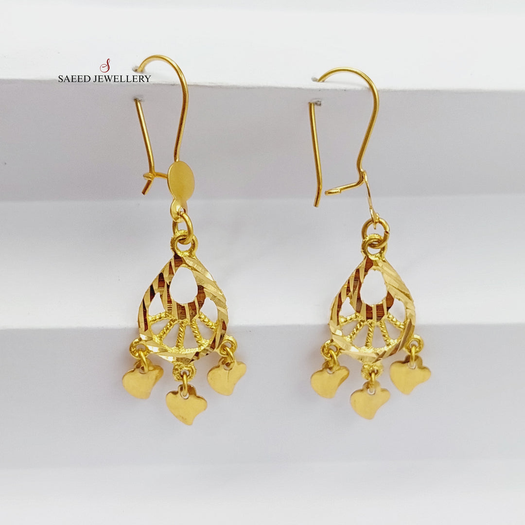 21K Gold Classic Earrings by Saeed Jewelry - Image 1