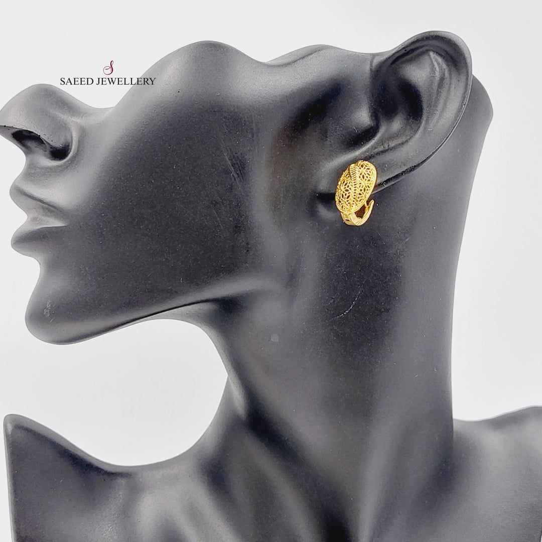 21K Gold Click Earrings by Saeed Jewelry - Image 2