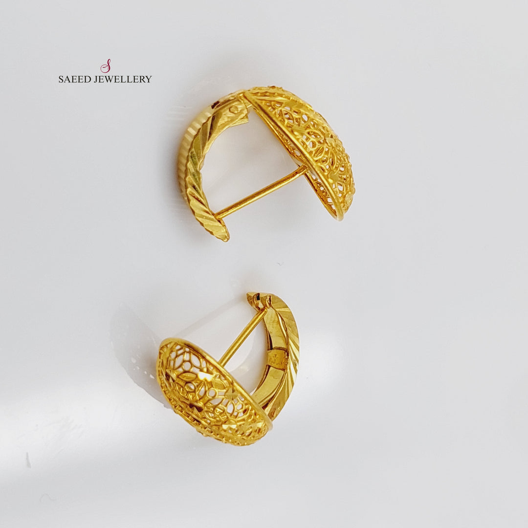 21K Gold Click Earrings by Saeed Jewelry - Image 4