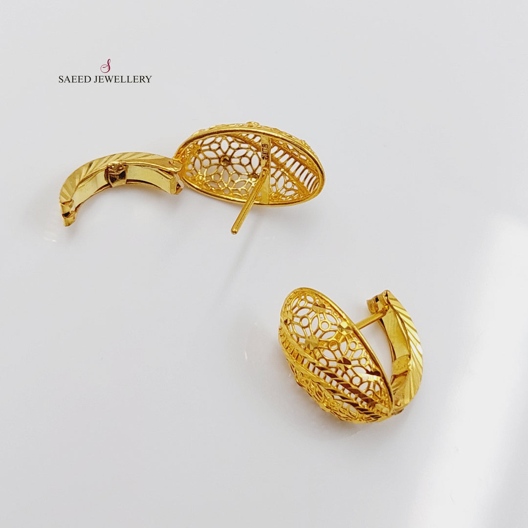 21K Gold Click Earrings by Saeed Jewelry - Image 9