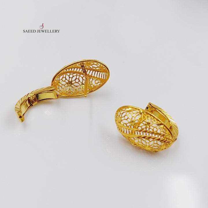 21K Gold Click Earrings by Saeed Jewelry - Image 8