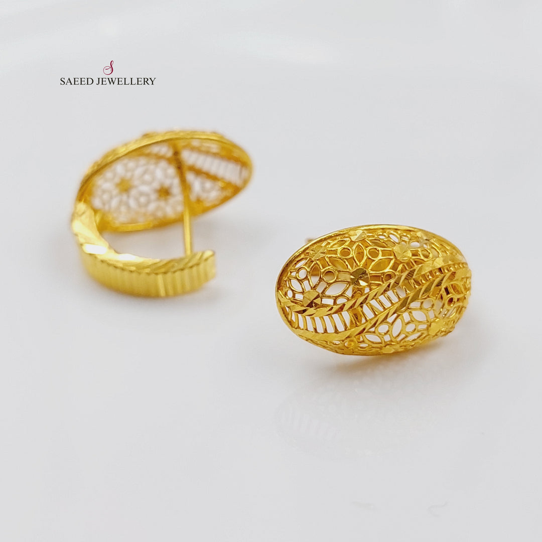 21K Gold Click Earrings by Saeed Jewelry - Image 1