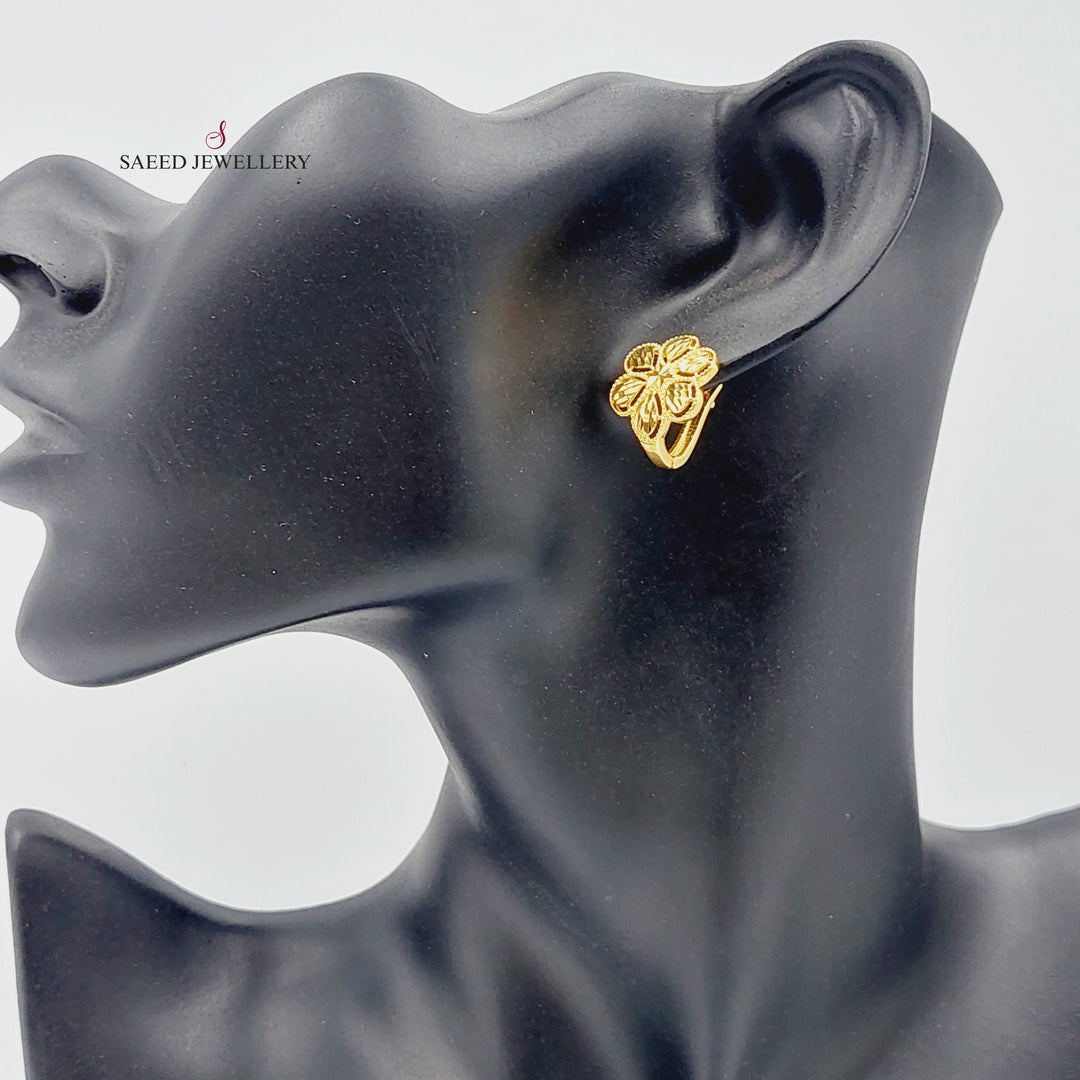 21K Gold Click Spike Earrings by Saeed Jewelry - Image 3