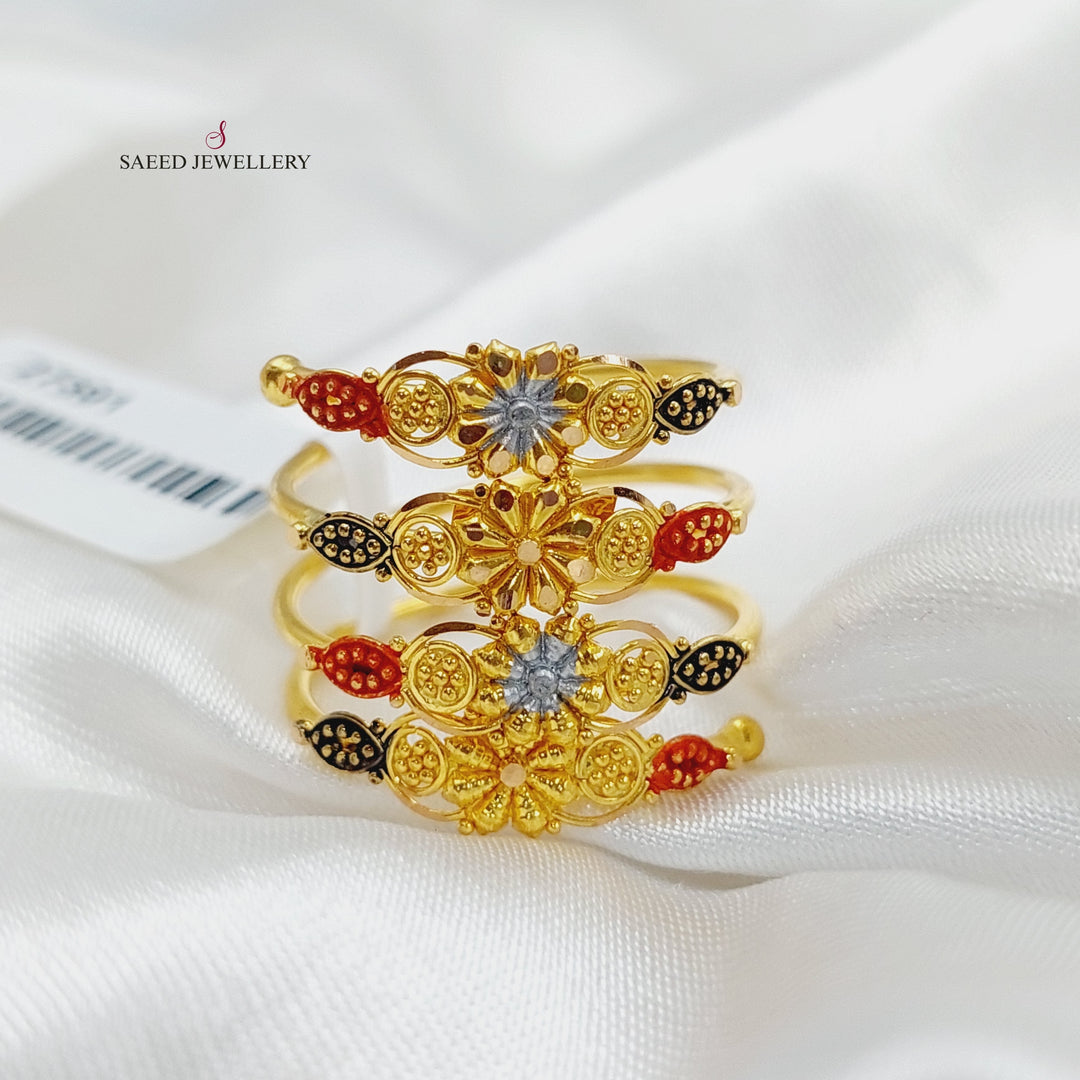 21K Gold Colored Indian Ring by Saeed Jewelry - Image 3