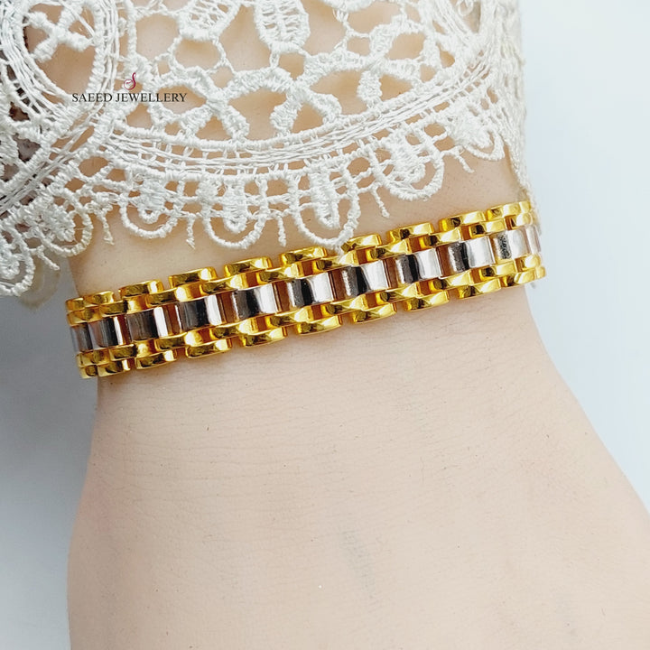 21K Gold Crown Bracelet by Saeed Jewelry - Image 3