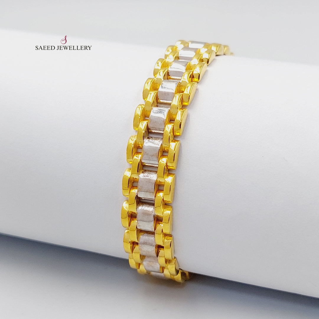 21K Gold Crown Bracelet by Saeed Jewelry - Image 5