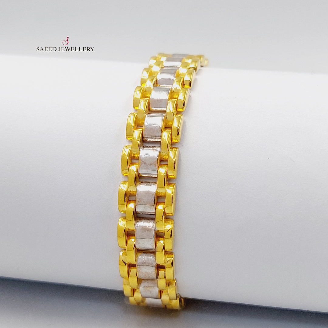 21K Gold Crown Bracelet by Saeed Jewelry - Image 6