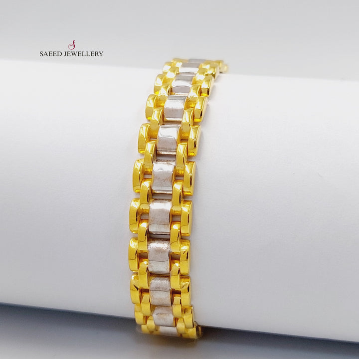 21K Gold Crown Bracelet by Saeed Jewelry - Image 6