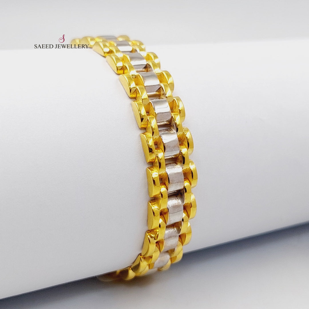 21K Gold Crown Bracelet by Saeed Jewelry - Image 1