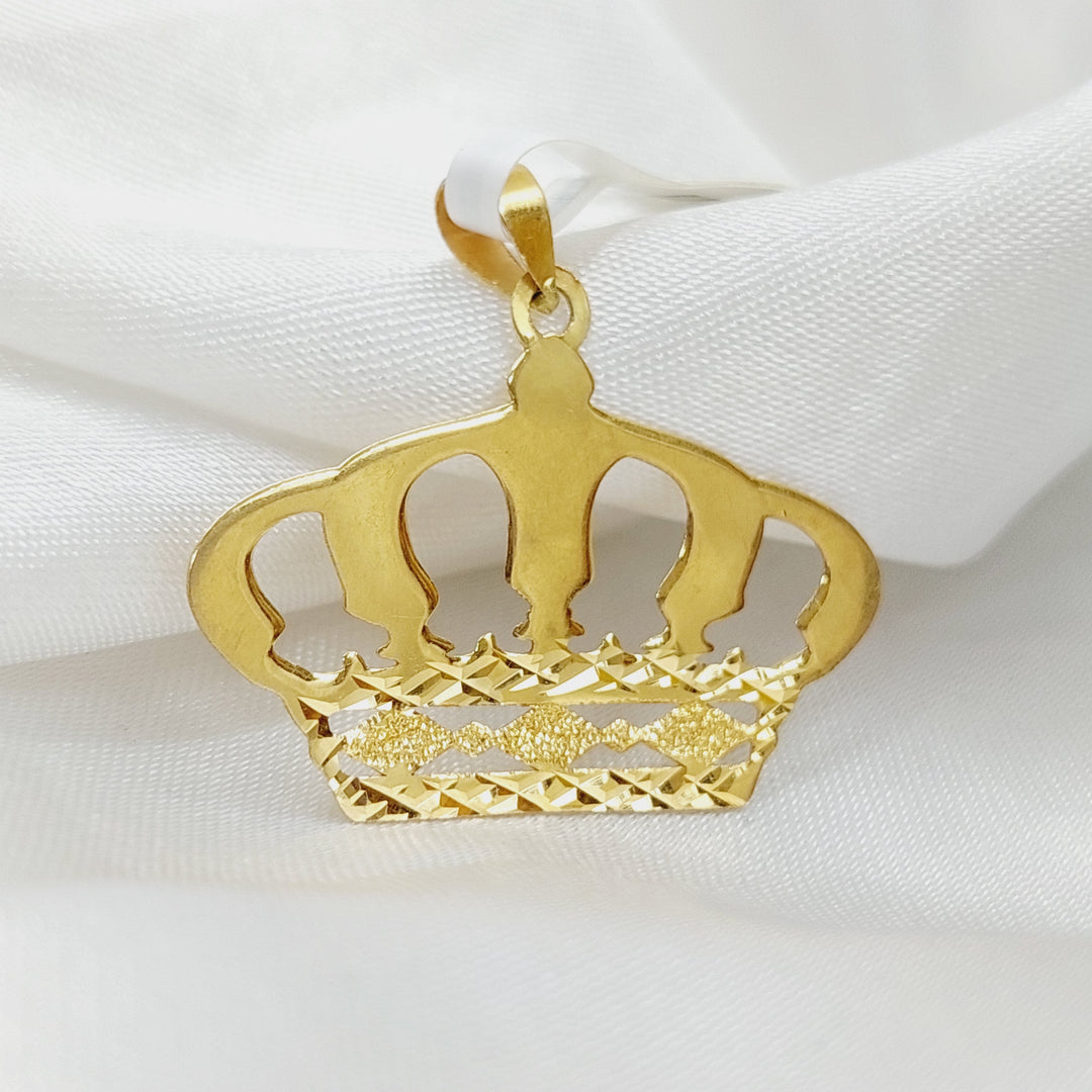 18K Gold Crown Pendant by Saeed Jewelry - Image 3