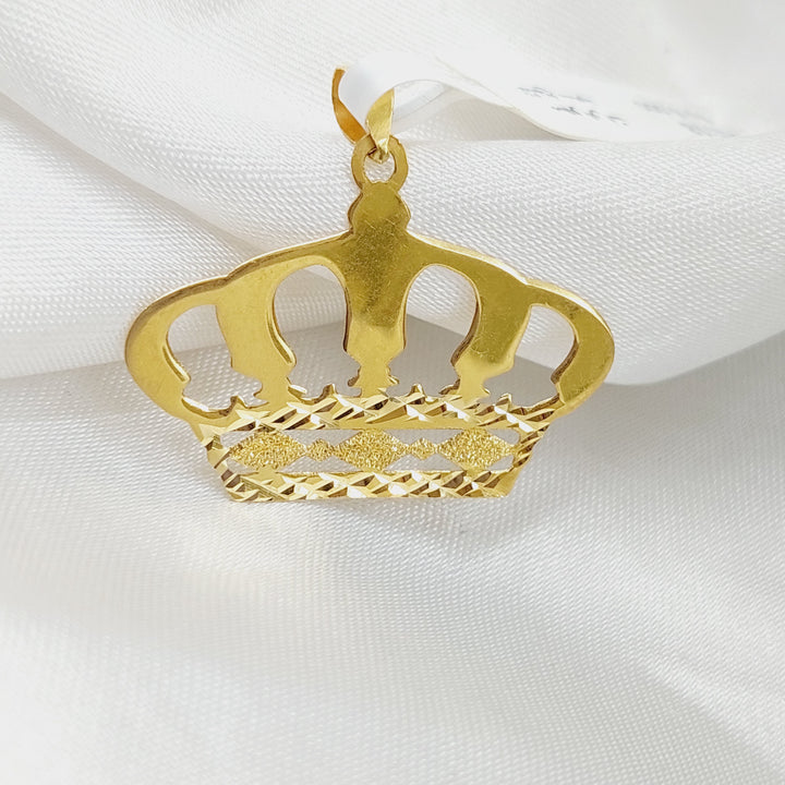 18K Gold Crown Pendant by Saeed Jewelry - Image 3