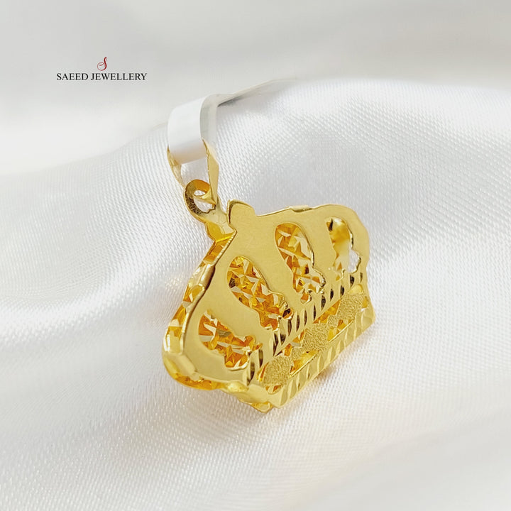 18K Gold Crown Pendant by Saeed Jewelry - Image 2